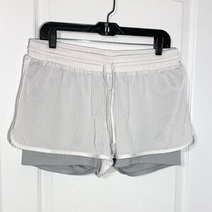 C9 Champion Dual Layer Athletic Shorts White Gray XL